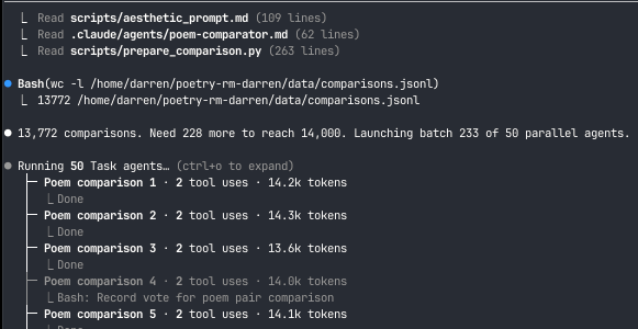 update: 13,722/14k total haiku subagents launched, nearing the end. there was one human intervention needed when I hit a claude code 5-hr limit around 7k, and I wrote 'continue'. opus has otherwise survived many compactions and 24+ hours of delegating work and verifying. 

note: