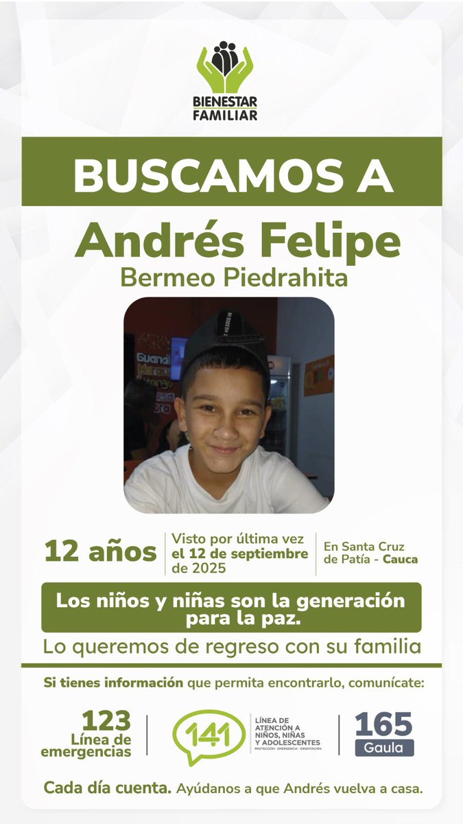 Alerta de Búsqueda 👇🏼sobre todo autoridades del Cauca y <a href="/PoliciaColombia/">Policía de Colombia</a>