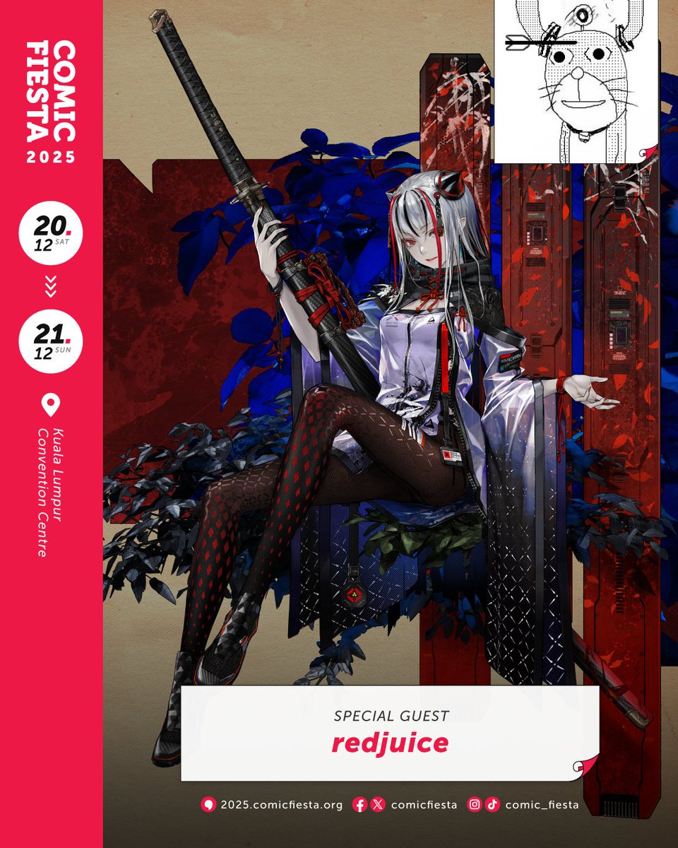 comicfiesta's tweet image. Comic Fiesta 2025 welcomes redjuice (@shiru), an illustrator, game &amp;amp; character designer from Japan! He has played a vital role in the character designs and visual works of many hit series, such as Guilty Crown &amp;amp; light novel BEATLESS and has contributed to the character designs of…
