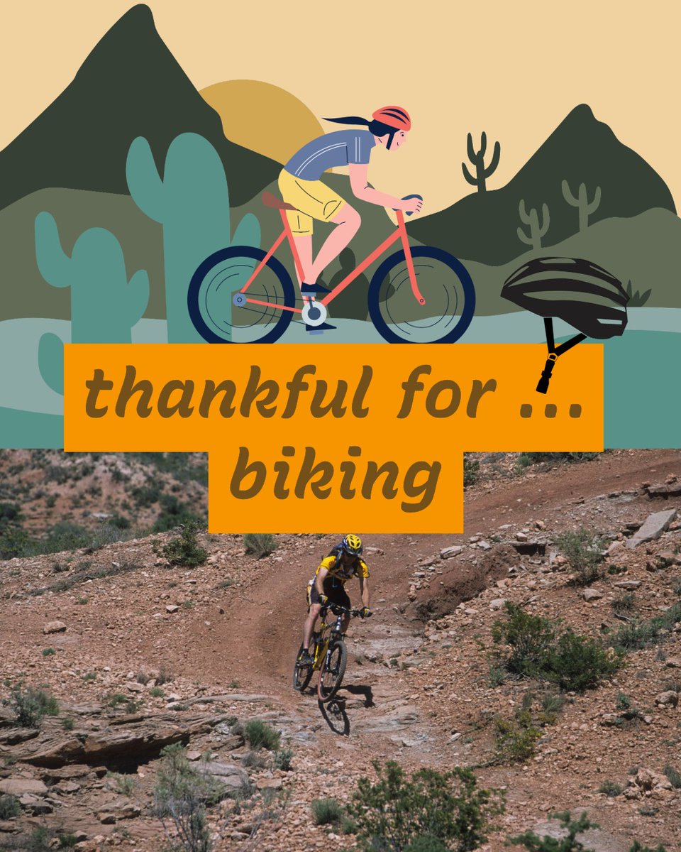 Today we're grateful for biking! For the feeling of the wind blowing in your face as you fly down the trail, and the way you feel the land through the handle bars while you take in the view 🚵