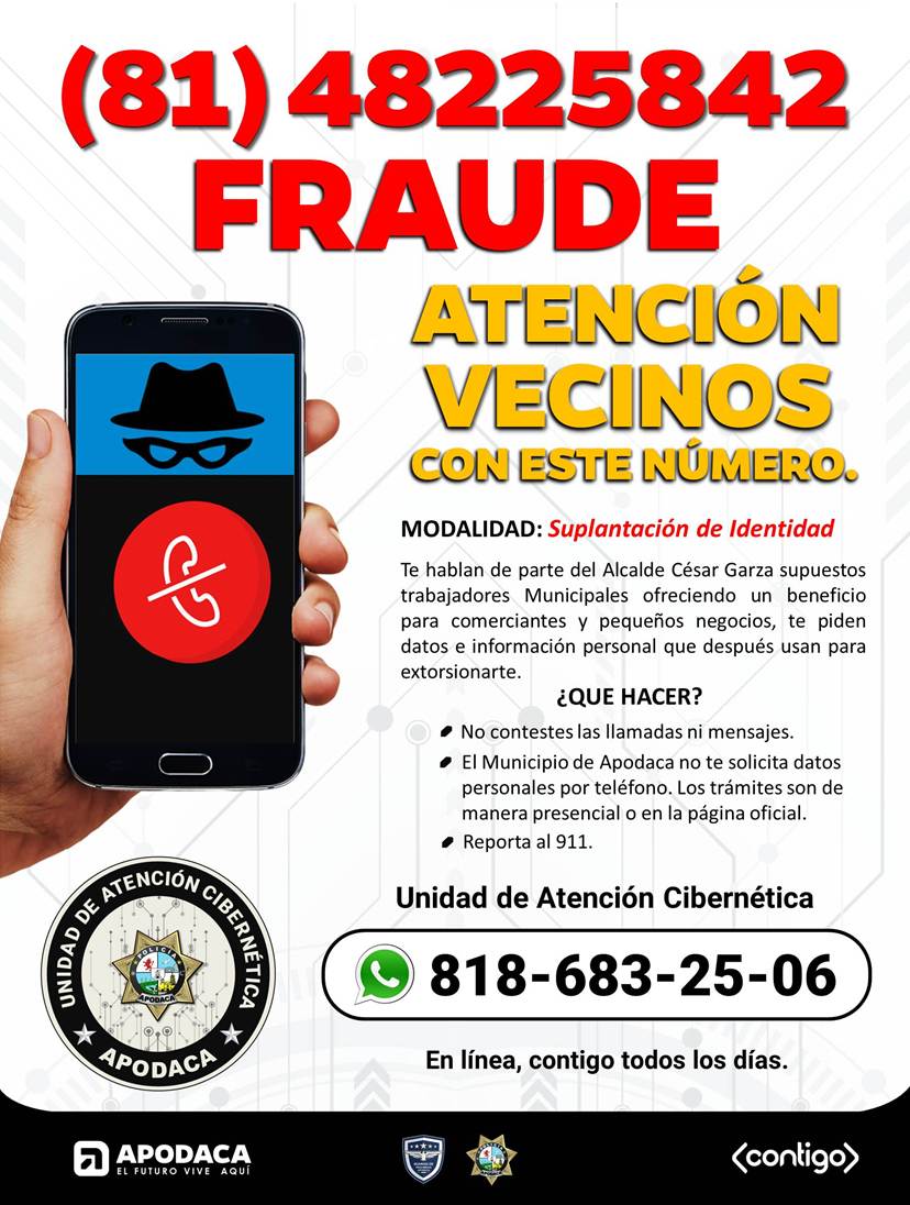 Atentos vecinos con este fraude en modalidad de suplantación de identidad. #ServirYProteger #ElFuturoViveAquí