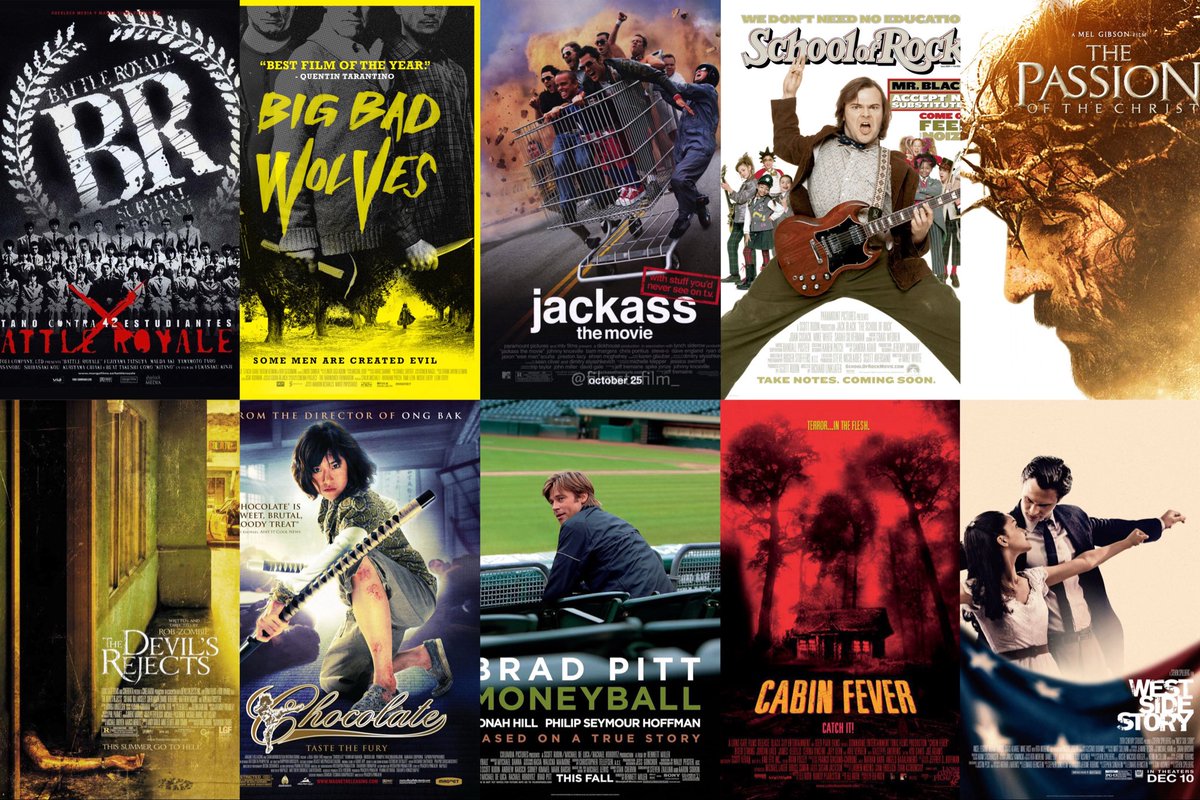 #QuentinTarantino, 21. yüzyılın en iyi 20 filmini açıklamaya başladı:

11) Battle Royale
12) Big Bad Wolves
13) Jackass: The Movie
14) School of Rock
15) The Passion of the Christ
16) The Devil’s Rejects
17) Chocolate
18) Moneyball
19) Cabin Fever
20) West Side Story