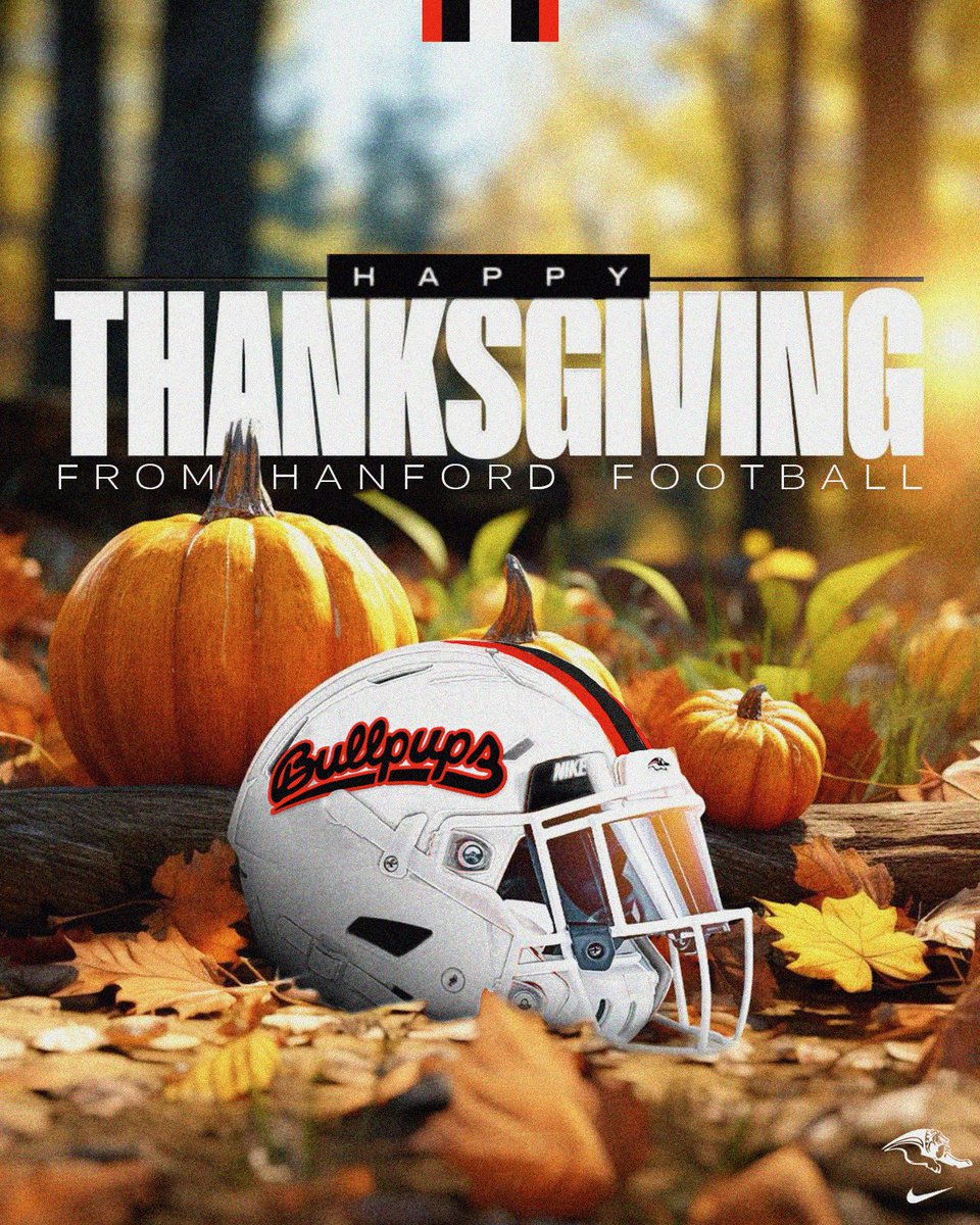 FootballHanford's tweet photo. 𝙁𝙧𝙤𝙢 𝙤𝙪𝙧 𝙁𝙖𝙢𝙞𝙡𝙮 𝙩𝙤 𝙮𝙤𝙪𝙧𝙨! 🍁 

Happy Thanksgiving! 🦃 

#GoPups🐾 https://t.co/BIqg8UlZm7