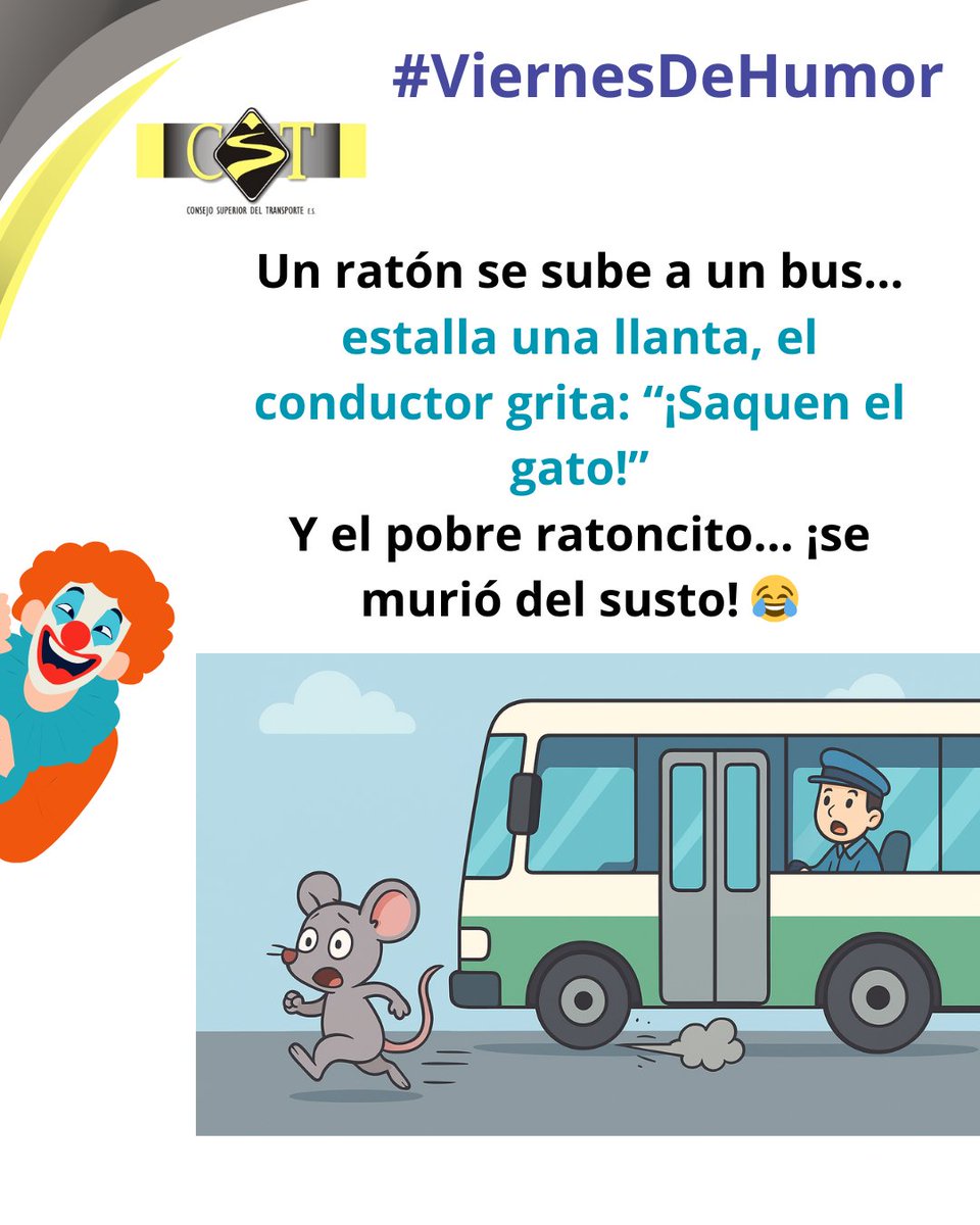 🚌😄 #ViernesDeHumor
En el transporte pasan cosas que solo entendemos los que vivimos la ruta todos los días… y algunas asustan más que un frenazo😂🐭
Porque viajar también tiene sus historias.
#HumorDelTransporte #RisasSobreRuedas #TransportePúblico #BuenViernes