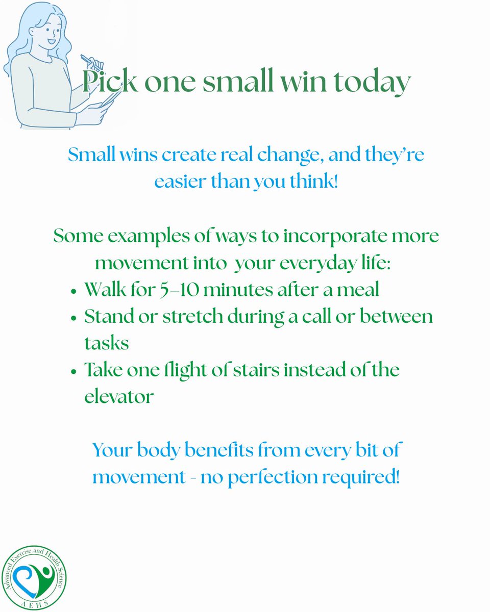 AdvExHlthSci's tweet image. Research from AEHS Journal shows that everyday movement supports metabolic health, even without structured workouts. Small wins matter! 🔗bit.ly/44pP99y #ExerciseScience #MetabolicHealth #LifestyleActivity #SmallWins