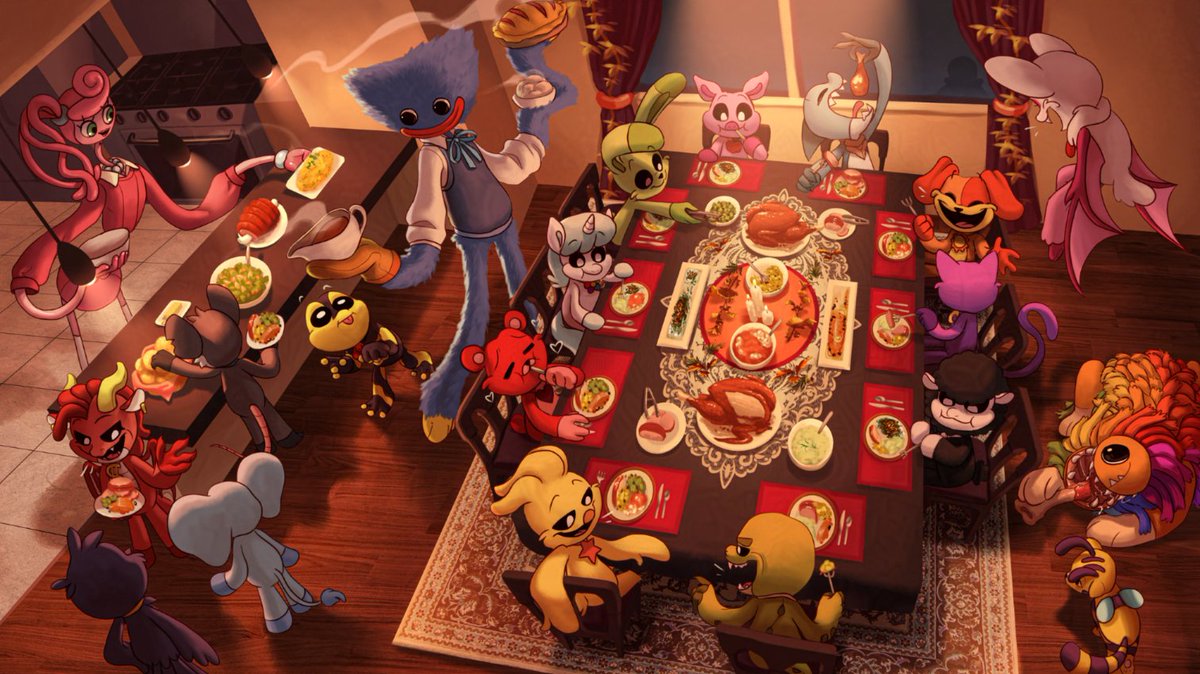 mascotmassacre's tweet image. 🦃 | We ARE getting the Thanksgiving Special Poppy Playtime artwork by Mob Entertainment today but, It won&apos;t be by the talented Amberluvbugs, It&apos;s by another mob artist 👀!!

#PoppyPlaytime #PoppyPlaytimeChapter5