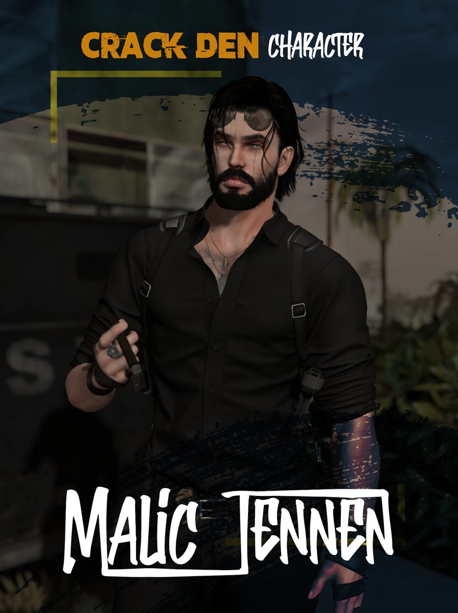 CrackDen's tweet image. Malic looks like a new face, but he’s an old defender of Hathian. Fresh from the Army and forged by chaos, he returns with a sharp mind, level head, and dark humor—steady enough to survive the streets he protects.

#SecondLife #TheCrackDen #Roleplay #Metaverse