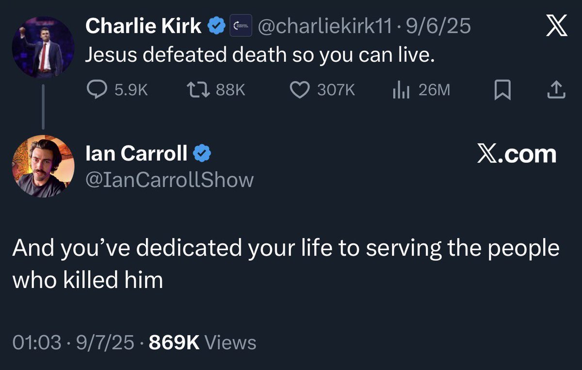 So are we ready to revisit what you said to Charlie Kirk days before he was murdered?