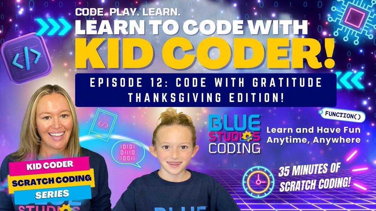 BlueStudiosEDU's tweet image. 🦃 Gobble up coding at Thanksgiving! 🍽️ 

Join Kid Coder setting the holiday table with your dream feast.

Code mouthwatering foods alongside a turkey sprite with Scratch blocks. 

Build creative expressions of gratitude. Share your tech turkey day creations, Kid Coders! 👇
