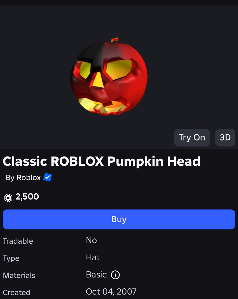 n0vite's tweet image. it’s not red clockworks but it will do. ROBLOX CLASSIC PUMPKIN IS OUT!
