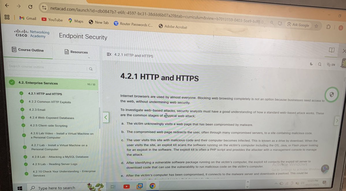 itzgoka's tweet image. Learning more about web based attacks in Cisco’s Endpoint Security module today.
From compromised sites to malicious redirects and drive by downloads 
it’s wild how fast an endpoint can be exploited from a simple click.
@OnijeC @ireteeh 
#CyberSecurity #Cisco #LearningInPublic