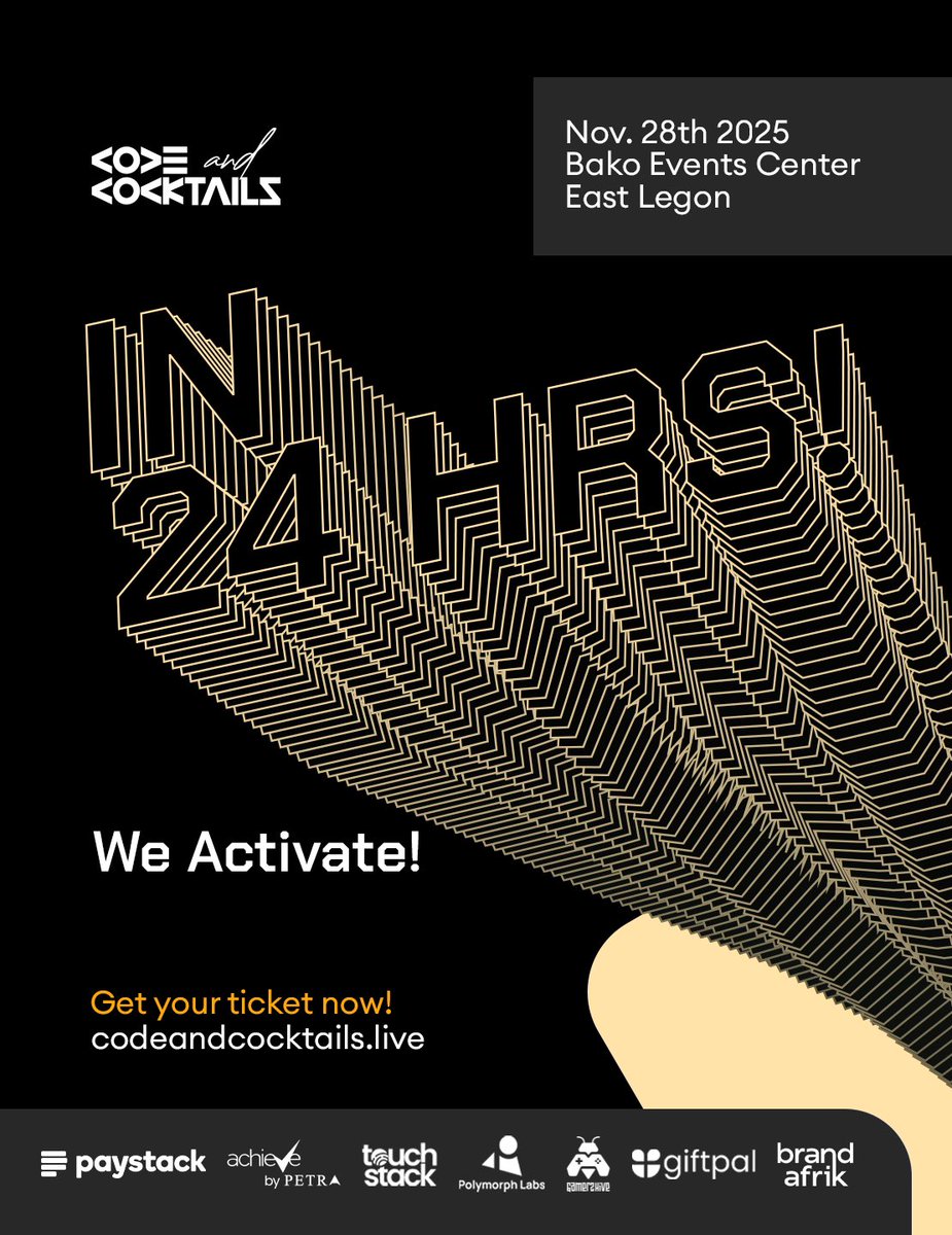 codeNcocktails's tweet image. In exactly 24 hours, we activate!!!
The vibrations from our dancing shoes will echo through the night!💥💥🔥

🎫You still no buy ticket? 
codeandcocktails.live