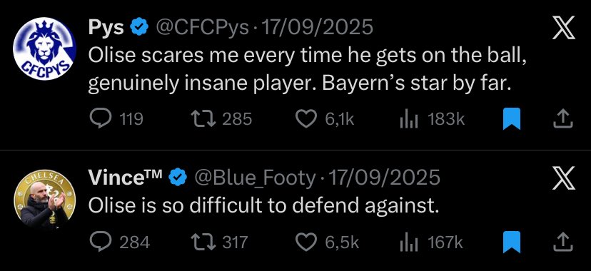 Voici comment quelques fans de Chelsea parlaient d’Olise quand ils l’ont affronté il y a deux mois