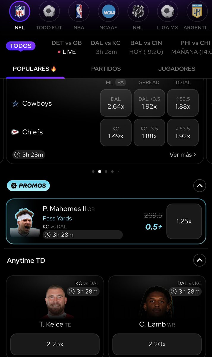 Dinámica de NFL del Chiefs vs Cowboys en <a href="/Draftea_Mexico/">Draftea México</a> 🏈 

1 ganador de $1,000💰

Para participar tienes que hacer lo siguiente:
-Dar Like ♥️ y RT 🔁 
-Acertar primer jugador en anotar TD y ganador del partido 
-Seguirme en X (Twitter)
-Usar el #BernardoPicks 

Éxito a todos