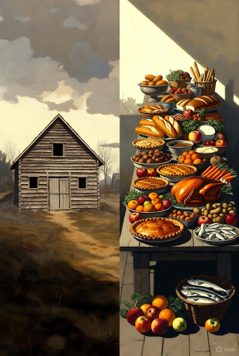 dobroum's tweet image. История о том, как первые переселенцы в Америке коммунизм строили и все чуть с голода не померли.

🦃 1620 год. Плимутская колония. Пилигримы-пуритане приплыли строить &quot;Царство Божие на земле&quot; и ввели чистый коммунизм:

- Всё общее
- Земля общая
- Урожай в общий склад
- Еду…