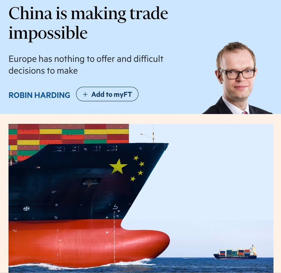haugejostein's tweet image. One key fact missing from this FT piece implying China exports too much and imports too little: China’s per capita trade surplus ranks only 37th globally.

The real issue seems to be that a very large country is developing faster than the West is comfortable with.