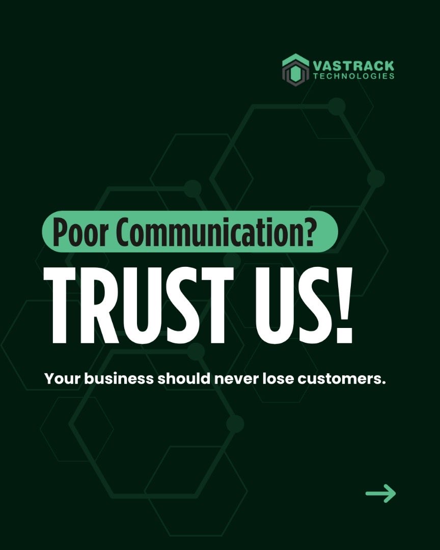 vastrack_tech's tweet image. Your customers should never struggle to reach you. When your messages deliver on time, your business feels reliable. Missed messages slow things down. Stay connected, stay consistent.

#VastrackTech #BusinessCommunication #TechForGrowth #StayConnected