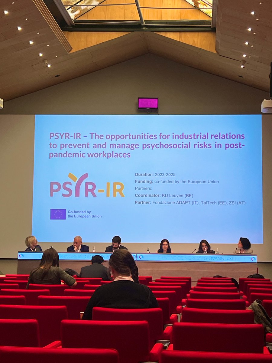 Right now, on the second day of the #ADAPTConference2025, the results of the PSYR-IR #research project are being presented - one of the many #international research initiatives in which Fondazione ADAPT (<a href="/adaptland/">ADAPTLAND</a>) takes part.