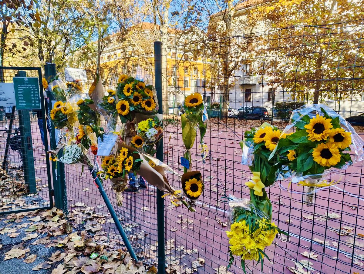 parallelecinico's tweet image. Milano, campetto di via Dezza: da ieri sera, dopo il nostro post sulla vicenda alcune persone hanno iniziato a portare dei girasoli. Ci dicono che questa mattina ci sia stato un incredibile viavai che sta proseguendo anche in questo momento. Qualcuno ha anche riscritto il…
