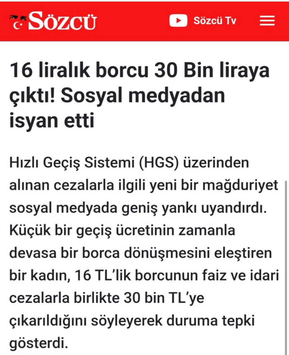 zafersahin06's tweet image. Otoyol ve köprü geçişlerine ilişkin sosyal medyada paylaşılan “16 liralık borç 30 bin liraya çıktı”, “Bana bilgi verilmedi” iddialarının gerçekle ilgisi olmadığı ortaya çıktı. 

Sosyal medyadaki asılsız iddia, Sözcü ve Now TV  gibi yayın organlarının da hiçbir doğrulama…