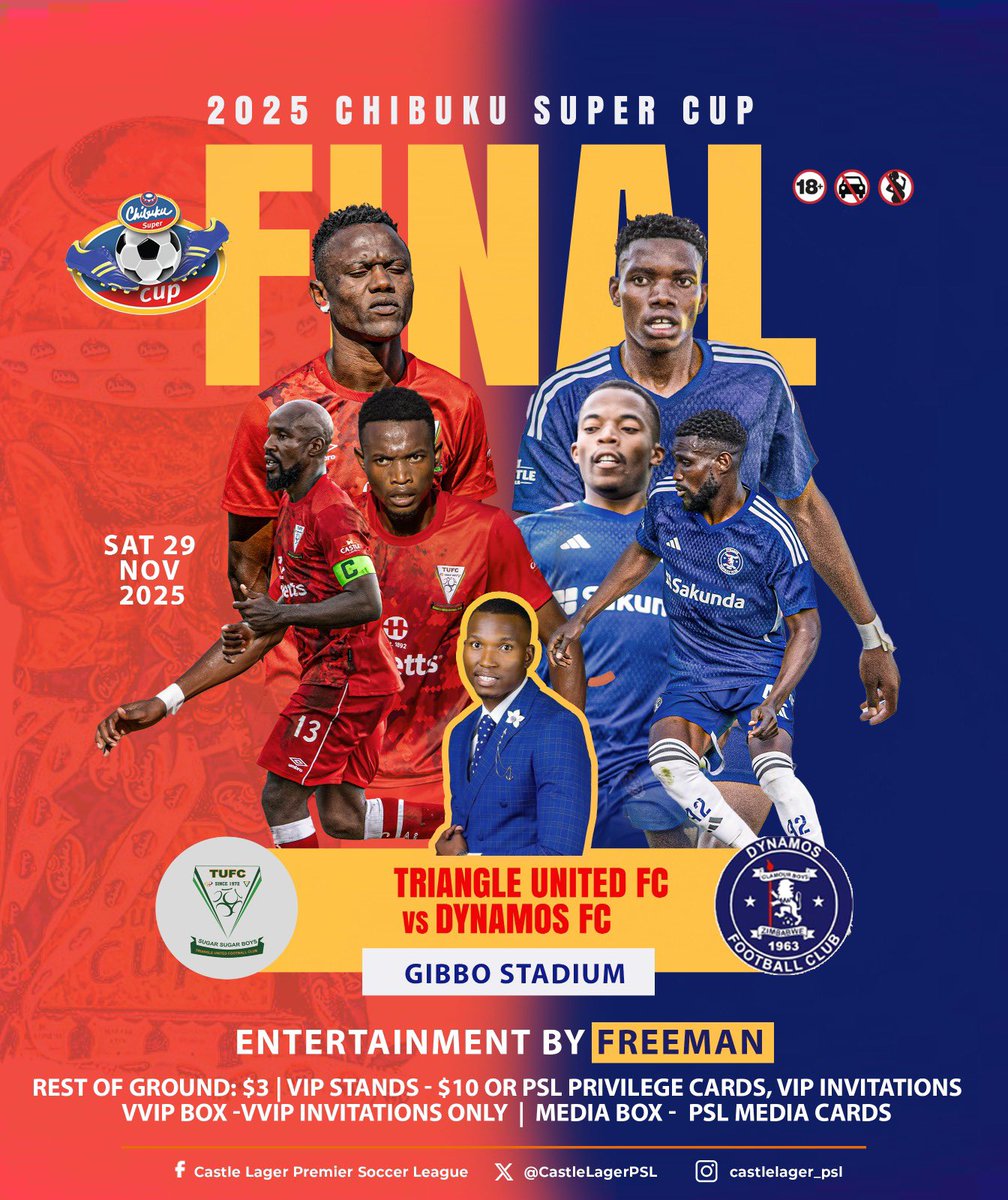 ⚽ 2 days to the Chibuku Super Cup Final! 📅 Saturday 29 November 2025 🎤  Live performance by HKD Boss Join us for an unforgettable day of football  and music! 🎶⚽ #ChibukuSuperCupFinal