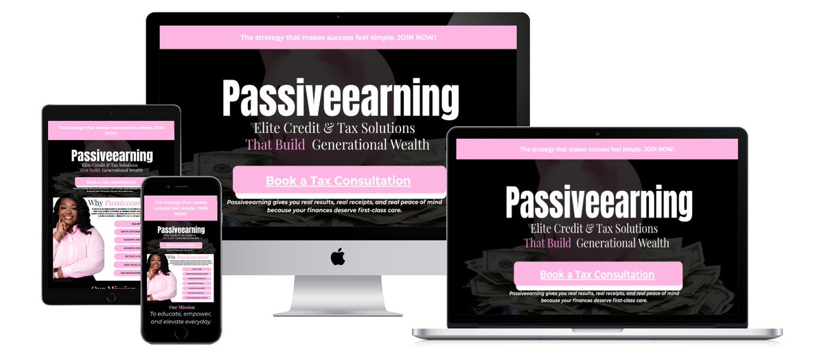 MustyKhan13's tweet image. Day 4 of posting my work Website:joinpassiveearnings.com Project: Tax Solutions Company Client :USA Based  Please check it out and let me know what to improve in next project like this. #programmer #technologyadvance  #developer  #Growth