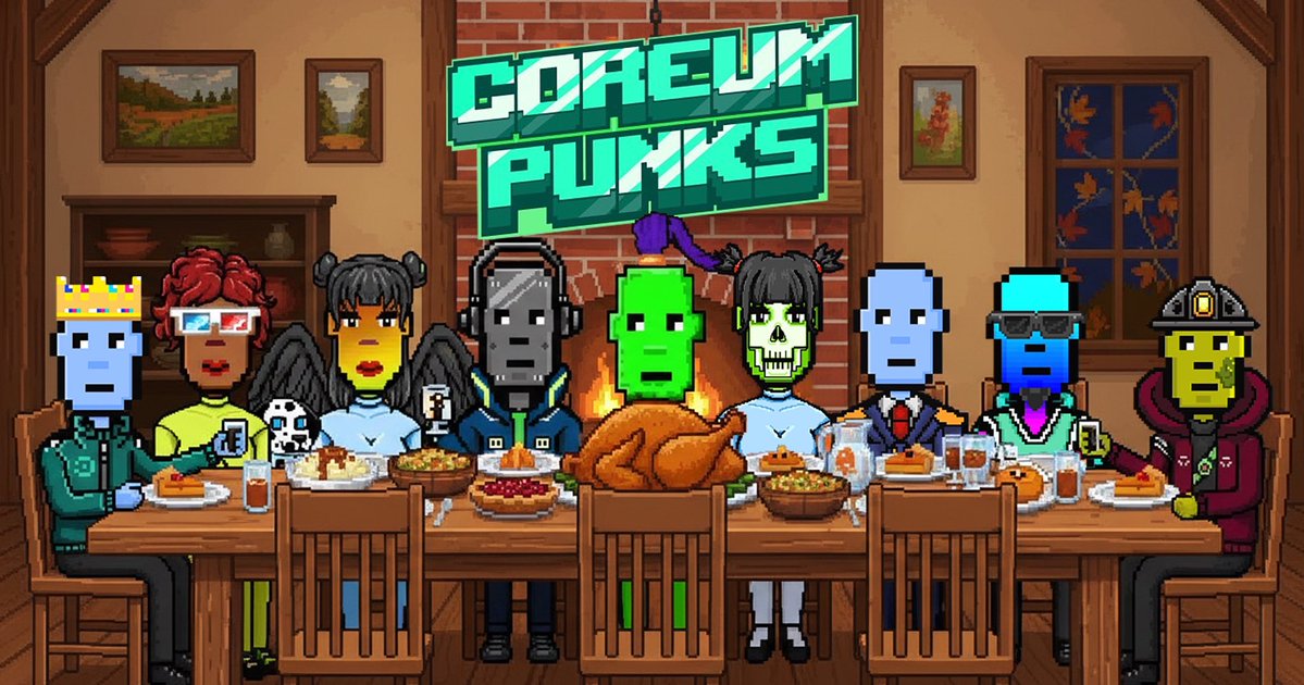 CoreumPunks's tweet image. Happy Thanksgiving from @CoreumPunks 🦃

Thank you for being family ❤️

If anyone at your table asks “what’s that cool pixel thing on your phone? 

• Grab $PUNKS  → @JoinCruiseCtrl  
• Mint Punks → @BiddsonCore  
• Join us → discord.com/invite/58nxD6P…

Our Table’s always open.