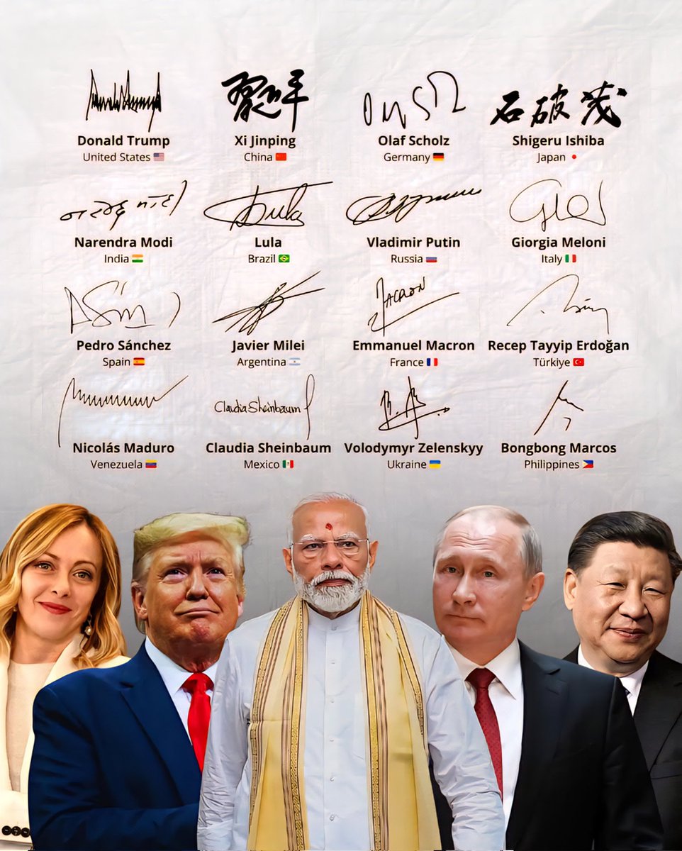 TheDataHubX's tweet image. Signature of World Leaders: