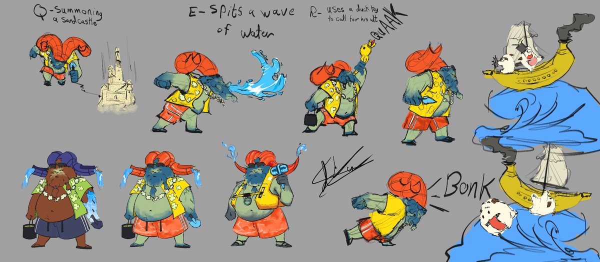 Pool party ornn concept art #leaguetwt #LeagueOfLegendsFanArt #League_of_Legends