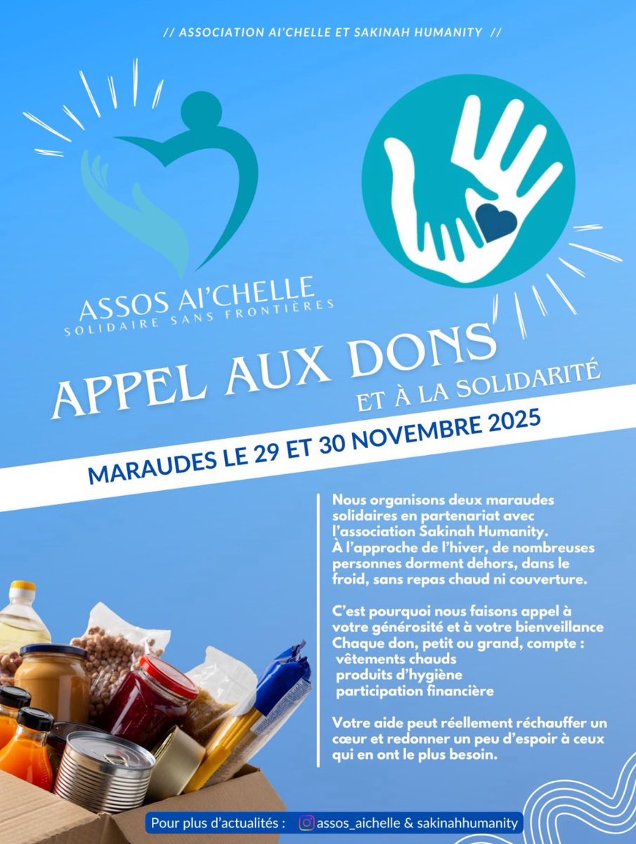 N’hésitez pas a Rt mes frères et sœurs ! 

N’oubliez pas aujourd’hui c’est les autres demain ça peut être nous dans le besoin 🙏