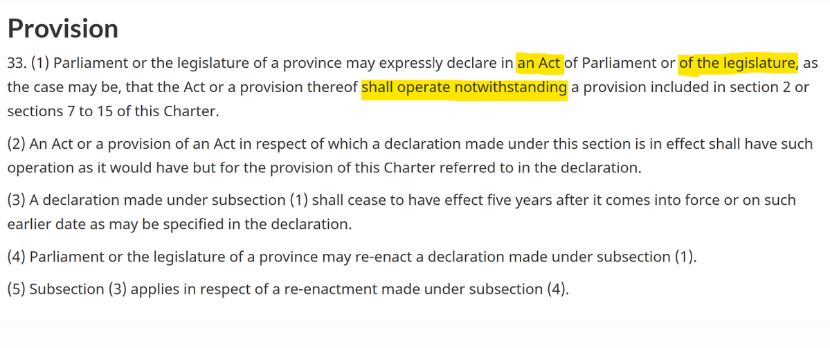 Tablesalt13's tweet image. 🚨Few understand: 

The Canadian Constitutional override clause 

will LITERALLY 

chart us on a COMPLETELY separate path than the USA. 

Language laws....prayer laws, Anti-hijab laws in Quebec. Shit is about to get WILD.

THREE WORDS will completely re-shape this country.