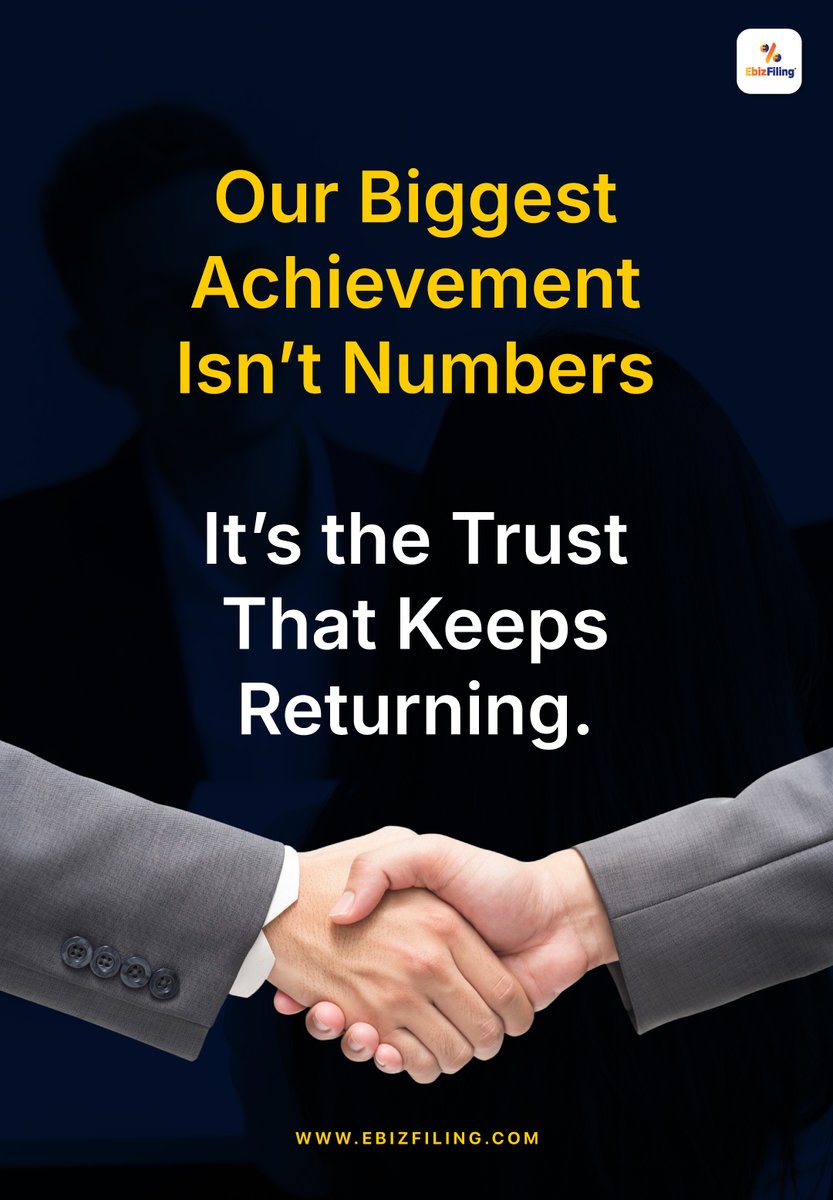 ebizfilingindia's tweet image. Grateful for everyone who chooses Ebizfiling ❤

🌐 Visit: ebizfiling.com

#Ebizfiling #StartupBasics #India #USA #Legal #Compliance #Mumbai #Ahmedabad #Pune #Hyderabad #Delhi