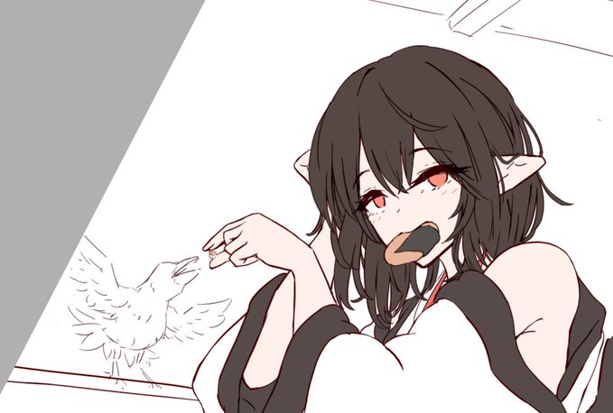 醤油煎餅を食らう妖怪…