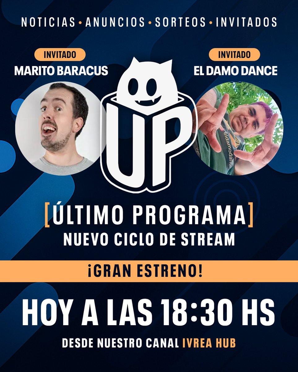 ivreality's tweet image. 💥¡GRANDES NOVEDADES EN NUESTROS CANALES DE STREAMING!

✨ Arrancamos una nueva etapa en YouTube y Twitch en nuestro canal IVREA HUB. Muy pronto se sumarán nuevos programas a nuestro canal además del histórico Ivreality Live.