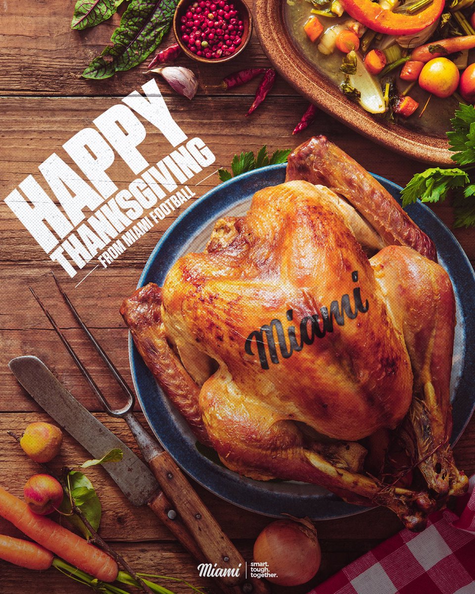 MiamiOHFootball's tweet photo. Happy Thanksgiving RedHawks 🦃 

#RiseUpRedHawks | 🎓🏆 https://t.co/PKL9ab4du6