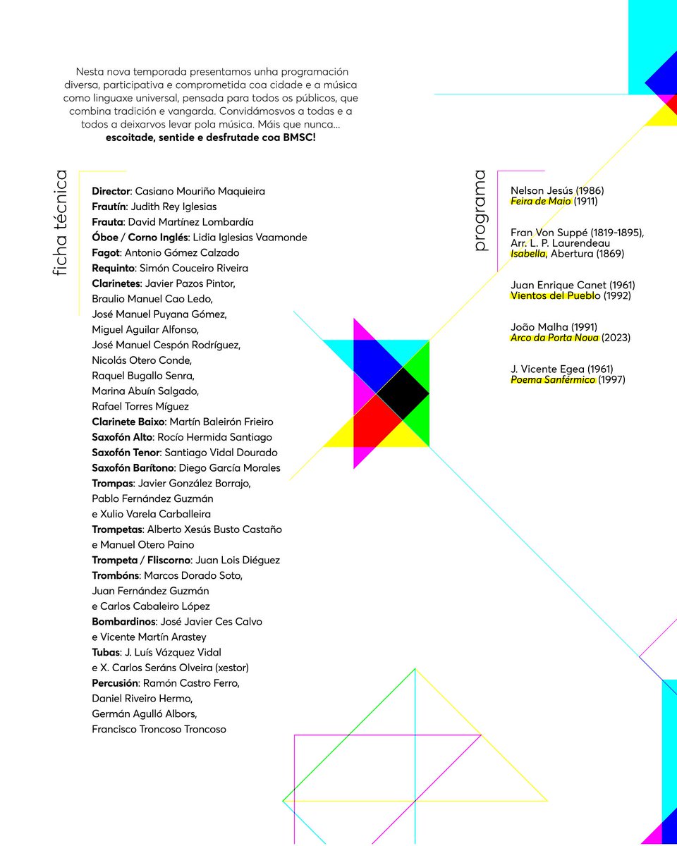 BMSCompostela's tweet image. Por aquí vos deixamos o programa de 𝙑𝙚𝙣𝙩𝙤𝙨 𝙄𝙗𝙚́𝙧𝙞𝙘𝙤𝙨: 𝙀𝙘𝙤𝙨 𝙙𝙖 𝙩𝙧𝙖𝙙𝙞𝙘𝙞𝙤́𝙣 🎶 con Ivo da Silva como director convidado.

📍Domingo 30 – Teatro Principal | 🕢 12:00h

Info e convites 📲 𝘄𝘄𝘄.𝗰𝗼𝗺𝗽𝗼𝘀𝘁𝗲𝗹𝗮𝗰𝘂𝗹𝘁𝘂𝗿𝗮.𝗴𝗮𝗹