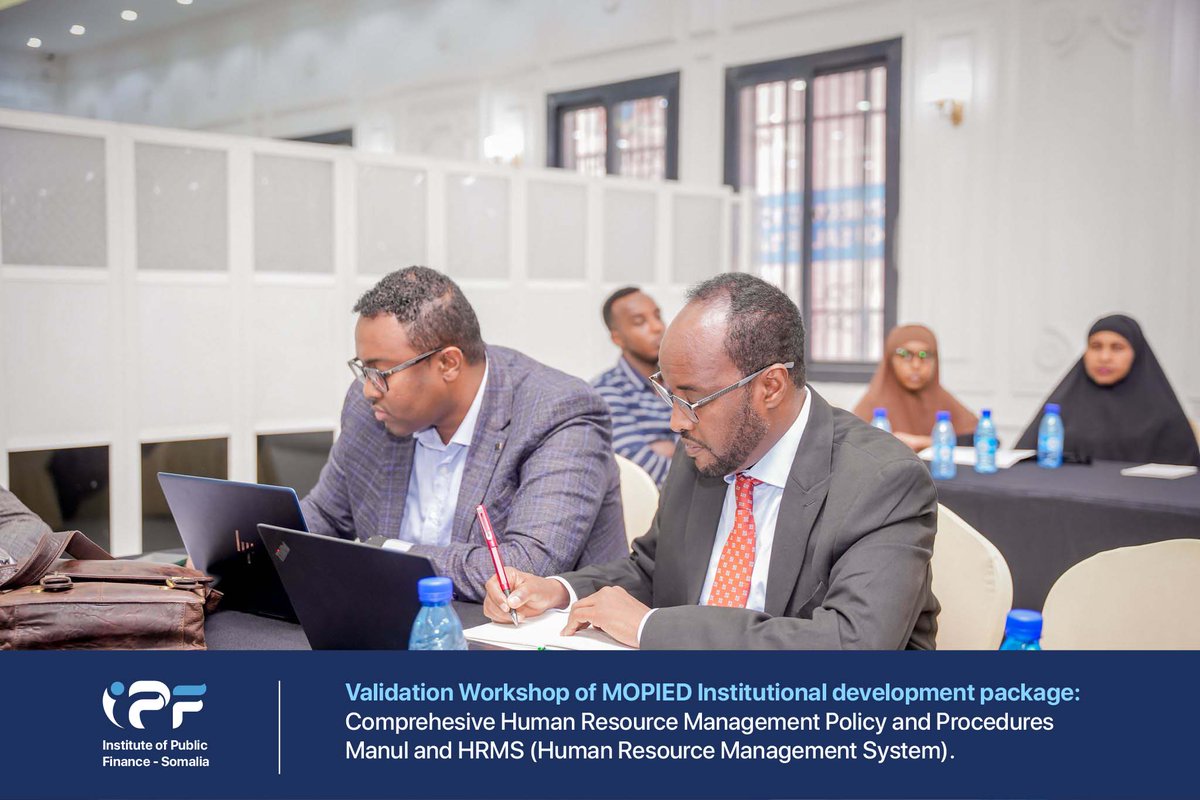 IpfSomali's tweet photo. Today, IPF Somalia supported MOPIED to host a Validation Workshop for the Institutional Development Package—covering the HR Policy &amp; Procedures Manual + HRMS. 🇸🇴 https://t.co/iYkHONbAlC