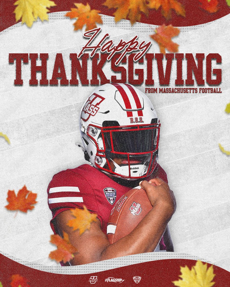 UMassFootball's tweet image. Wishing everyone a Happy Thanksgiving! 🦃

#Flagship 🚩