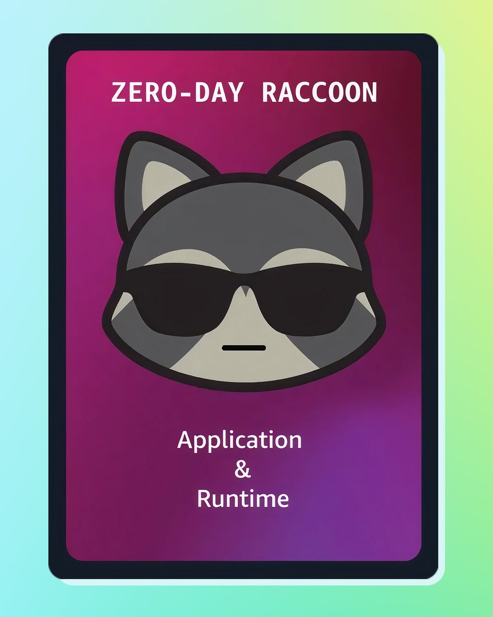 AWSEvents's tweet image. Meet Zero-Day Raccoon. 🦝

Digs through code like trash, finds treasure every time. Your bug report is Raccoon’s midnight snack.

Register for #AWSreInvent &amp;amp; catch him in action during the #AWS BuilderCards Security pack challenge. 👉 go.aws/3Xy9mGj