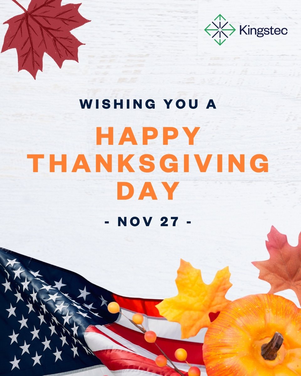 Kingstec_Tech's tweet image. Happy Thanksgiving to all our American friends, partners, and clients!

Wishing you and your loved ones a wonderful and restful holiday.

#Kingstec #KingstecTechnologies #Thanksgiving