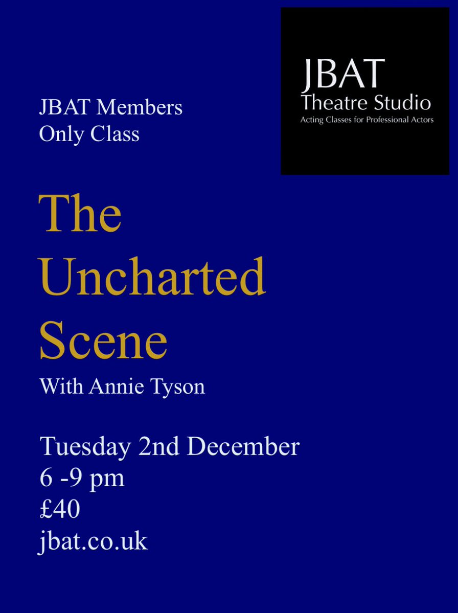 JohnBeschizza's tweet image. A Scene Exploration class where you will be given material unseen  to work on with a stage partner. You will be explore the material in the moment, to uncover its precise nature and demands, and to be able to make creative choices with confidence. jbat.co.uk