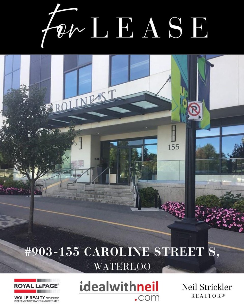🔔 AVAILABLE DECEMBER 1st 🔔
FOR LEASE! Beautiful 1-bedroom, 1-bathroom suite offering a gourmet kitchen and stunning views of Uptown Waterloo from your 9th-floor balcony. Includes in-suite laundry, underground parking, and storage locker. 
.
#idealwithneil #royallepage