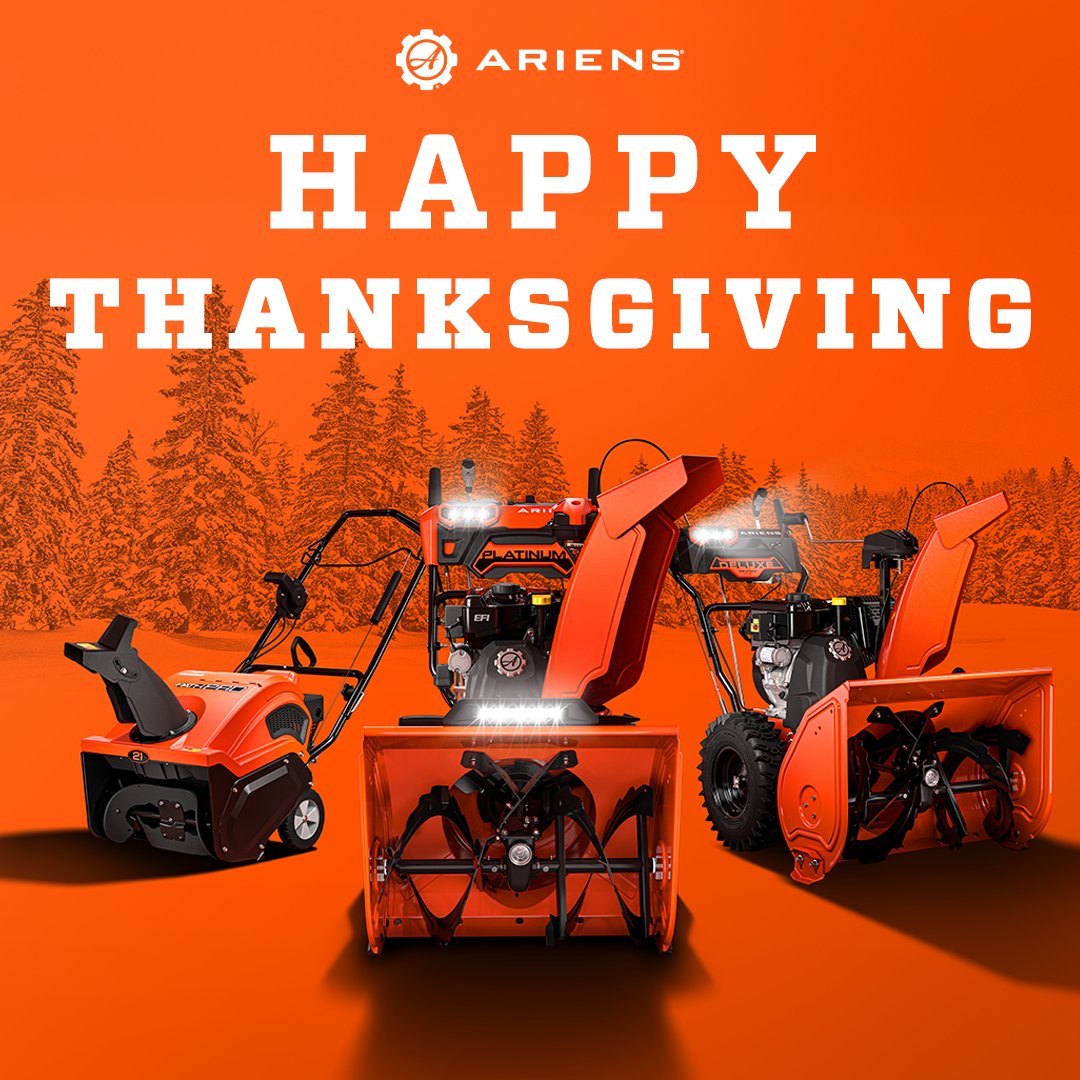 Snow is our favorite side dish ❄️🍽️

Happy Thanksgiving from the Ariens family to yours!