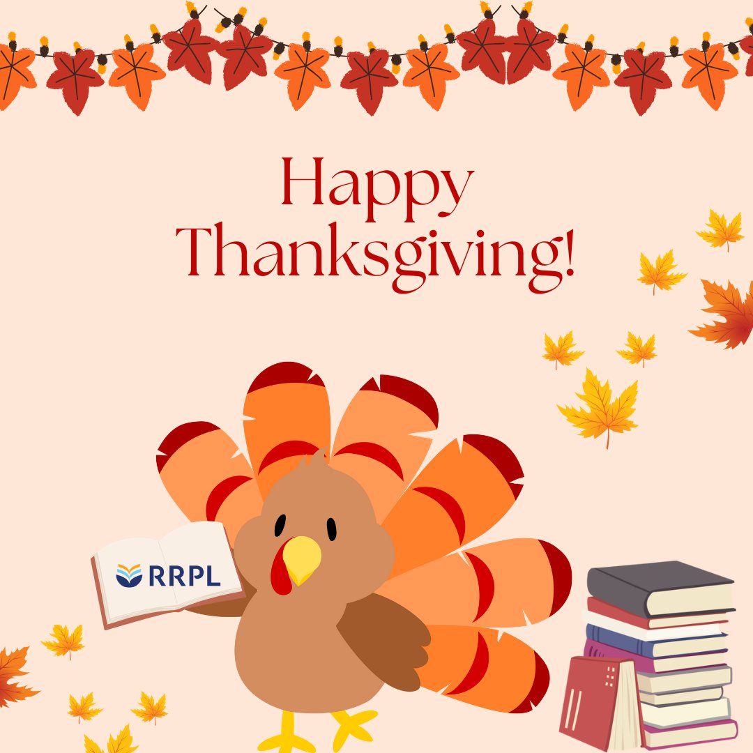 🦃Happy Thanksgiving from #MYRRPL! We’re grateful for our amazing patrons, volunteers, staff, Friends of the Library, and our wonderful community. 🍁 🥧

🦃¡Feliz Día de Acción de Gracias de #MYRRPL! Gracias a nuestros usuarios, voluntarios, personal, Amigos y comunidad.🍁 🥧