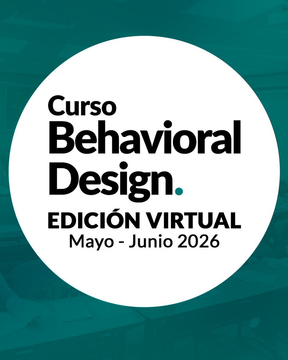 ecomportamiento's tweet image. 🎯 En el curso Behavioral Design obtendrás herramientas prácticas para aplicar las ciencias del comportamiento en tus proyectos. 

🧠 Transforma tu forma de diseñar ¡Cupo limitado a 20 personas!

🔗 Inscríbete aquí: ow.ly/TisU50Xw3ro