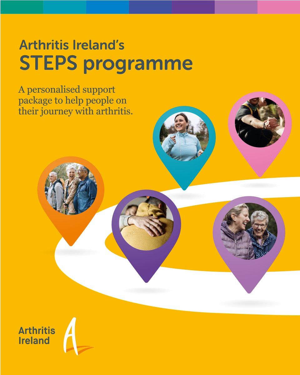 Arthritisie's tweet image. Take the first steps to supported self-management with Arthritis Ireland’s STEPS programme, which supports people at the beginning of their arthritis journey and throughout long-term care.

Ask for more info at your rheumatology clinic or self-refer here: arthritisireland.ie/forms/steps-pr…
