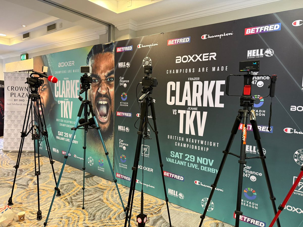 Boxing_UK_'s tweet image. 🥊🇬🇧 PRESSER COMPLETE ✅

Frazer Clarke and Jeamie TKV Interviews on the way from today’s #ClarkeTKV Press Conference

A British heavyweight title fight on terrestrial telly 👏
