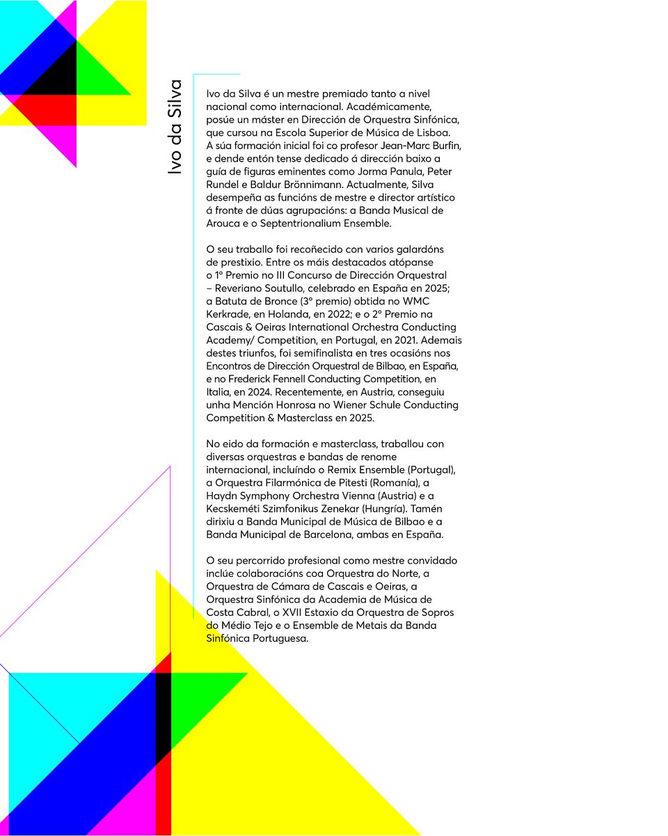 BMSCompostela's tweet image. Por aquí vos deixamos o programa de 𝙑𝙚𝙣𝙩𝙤𝙨 𝙄𝙗𝙚́𝙧𝙞𝙘𝙤𝙨: 𝙀𝙘𝙤𝙨 𝙙𝙖 𝙩𝙧𝙖𝙙𝙞𝙘𝙞𝙤́𝙣 🎶 con Ivo da Silva como director convidado.

📍Domingo 30 – Teatro Principal | 🕢 12:00h

Info e convites 📲 𝘄𝘄𝘄.𝗰𝗼𝗺𝗽𝗼𝘀𝘁𝗲𝗹𝗮𝗰𝘂𝗹𝘁𝘂𝗿𝗮.𝗴𝗮𝗹