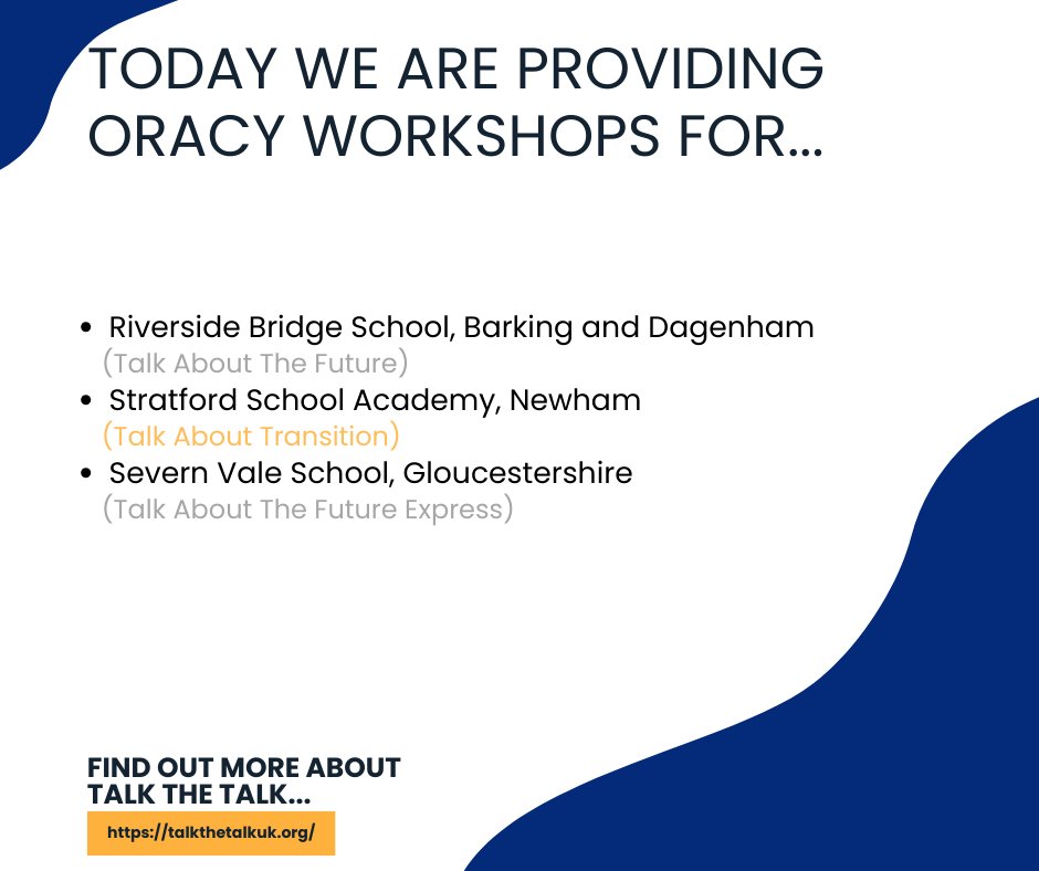 talkthetalkUK's tweet image. Today&apos;s workshops!

@StratfordSch 
@7valeschool 
@JPFoundation 

#oracy #employability #interviewskills #primartytosecondary #lifeskills #talkthetalk #talkthetalkuk