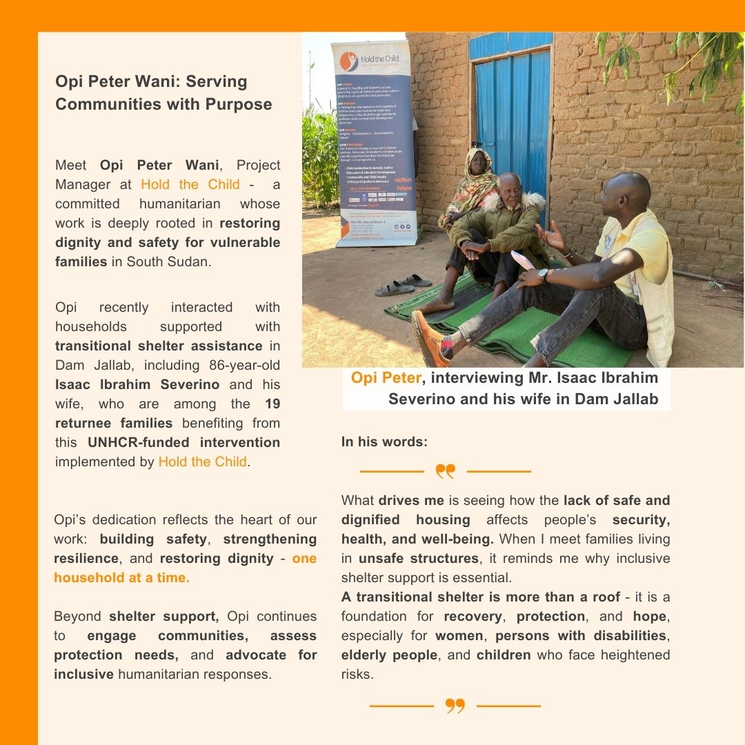 holdthechild's tweet image. @holdthechild Staff Feature | Our Action, Our Future

#StaffFeature #holdthechild #unhcrss #humanrightsforall #StrongerInstitutions #humanitarianwork #SouthSudan